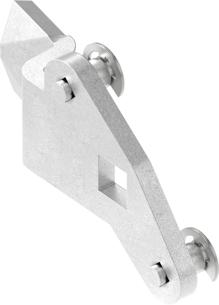 Linguetta per aste a 3 punti di chiusura destra, acciaio zincato