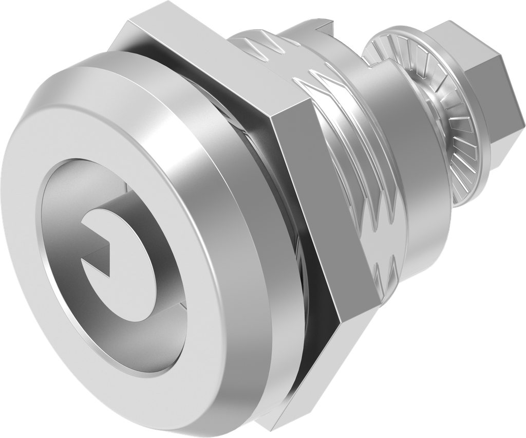 Safety quarter turn Ø 8.6 with slot, Stainless steel AISI 303