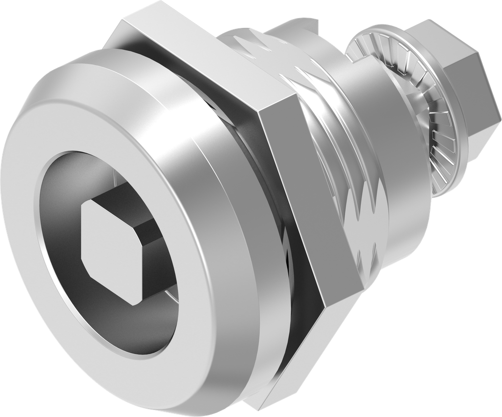 Cuarto de vuelta de seguridad cuadradillo 7, acero inoxidable AISI 303