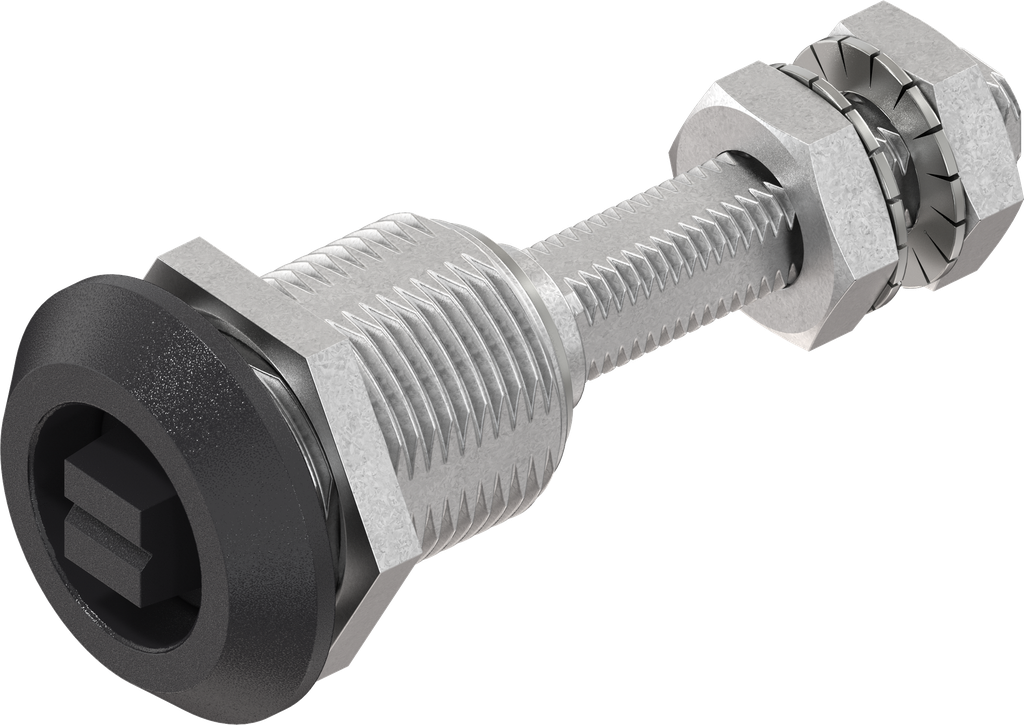 Compression latch with adjustable cam height, railway version, Zinc die black powder-coated