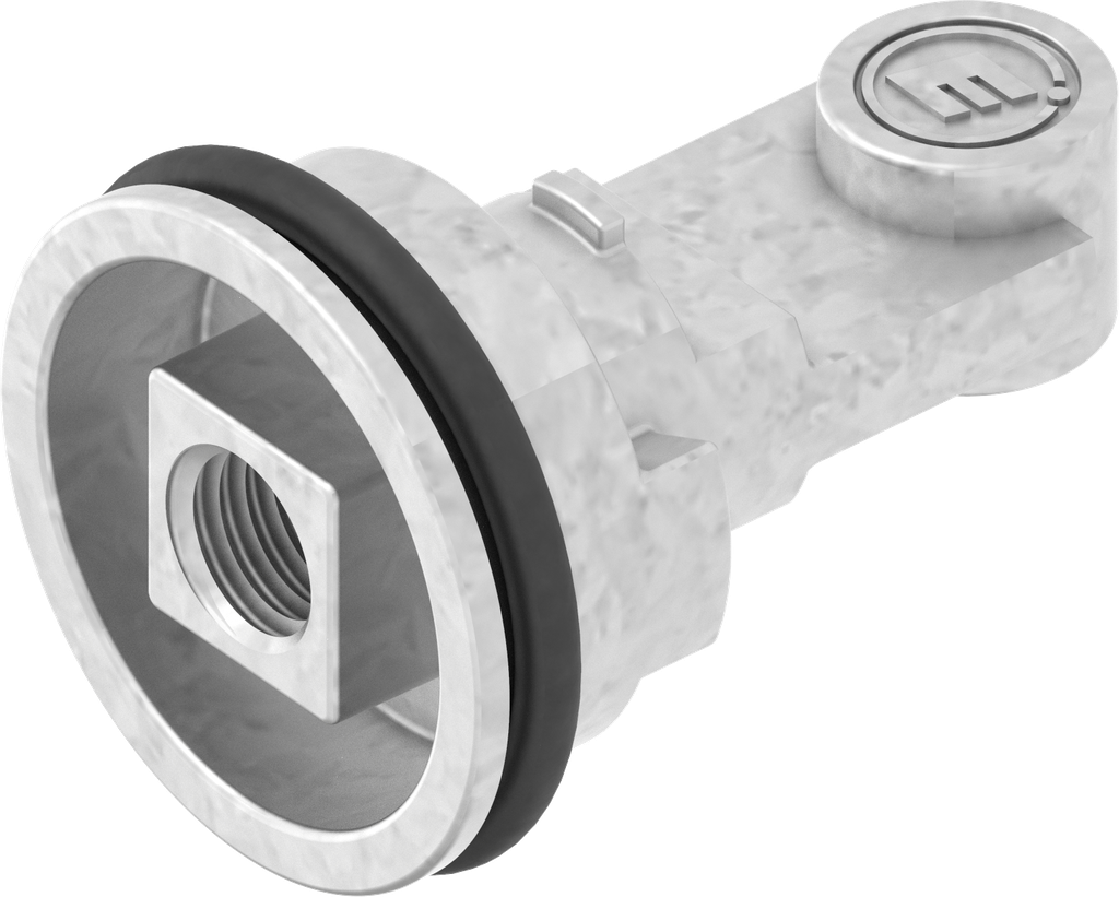 Bediening vierkant 8 met M6 draad voor knevel voor snelle montage, Zamak verzinkt