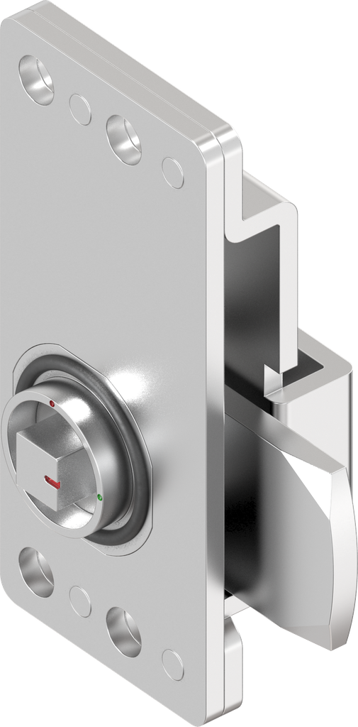 Cierre de lengüeta cuadradillo 8 con indicator rojo - verde, acero inoxidable AISI 304