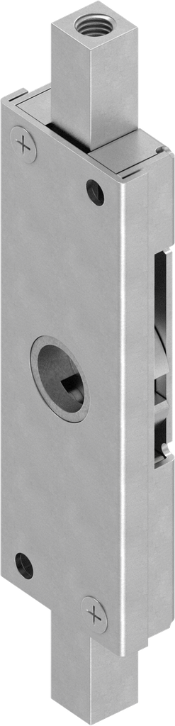 crémone à gauche pour armatures pour portes anti-déflagrantes, tringles rondes et tringles carrées course 18, acier zingué